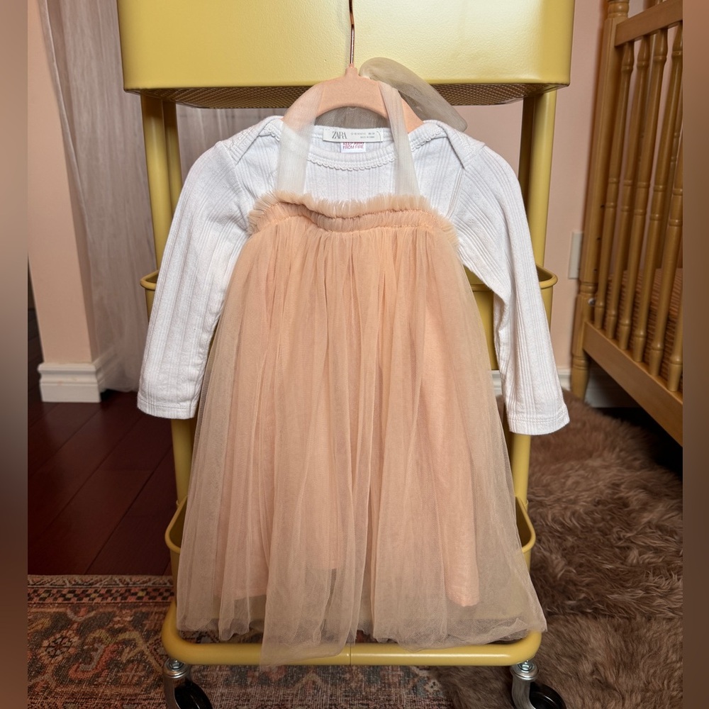 BLUISH blush tulle dress